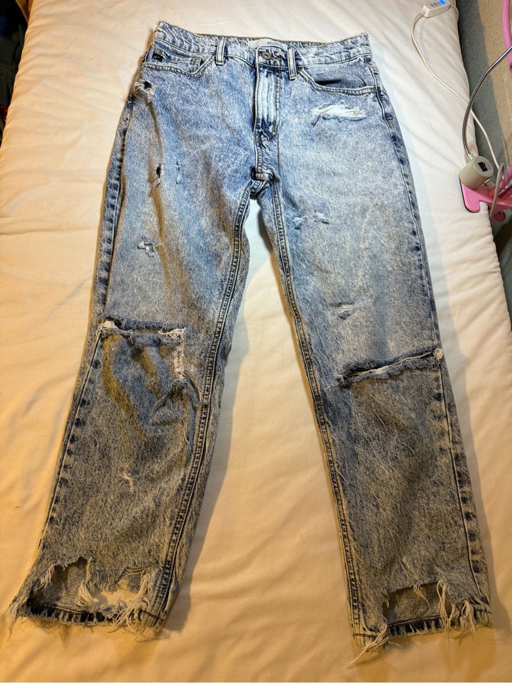 KanCan Light Blue Distressed Relaxed Jeans